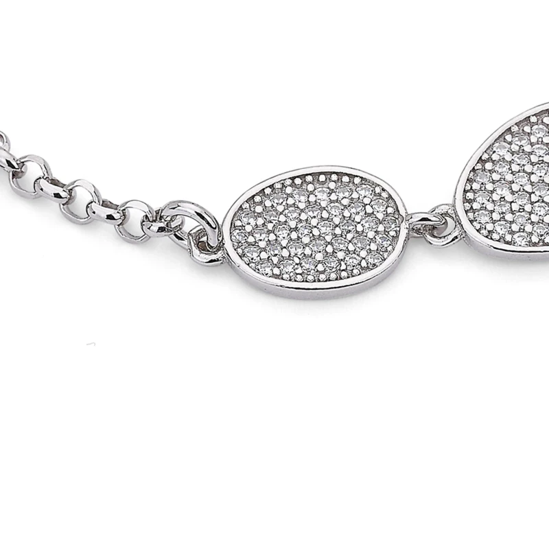 Collana in argento centrale con Zircone Ovale