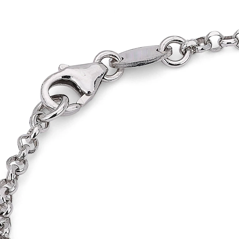 Bracciale in argento centrale con Zirconi Ovali