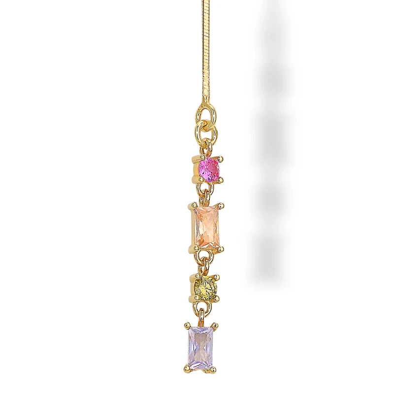 Collana Slide in Argento con Zirconi Colorati.