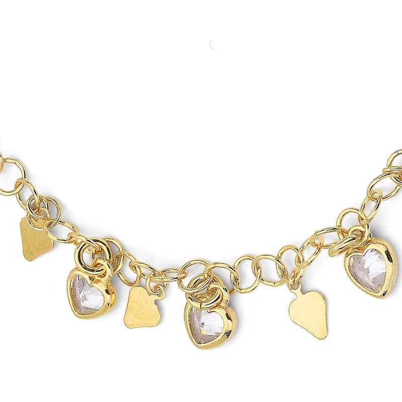 Bracciale in argento con Zirconi e elementi a Cuore