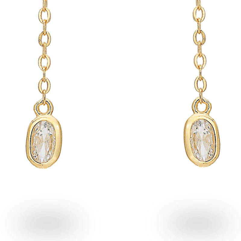 Orecchini in argento con Zirconi Ovali