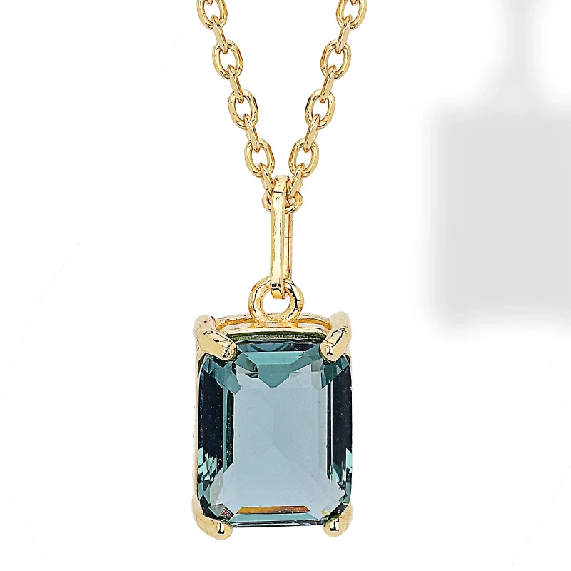 Collana in argento con Pendente Cristal Verde