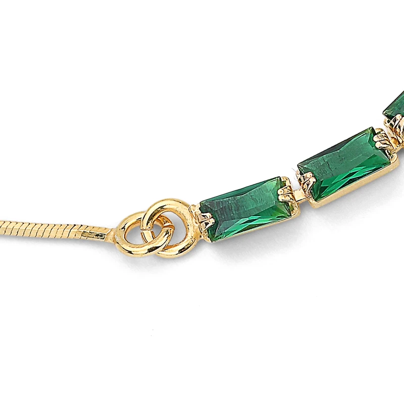 Bracciale in argento Slide con Zirconi  color Smeraldo