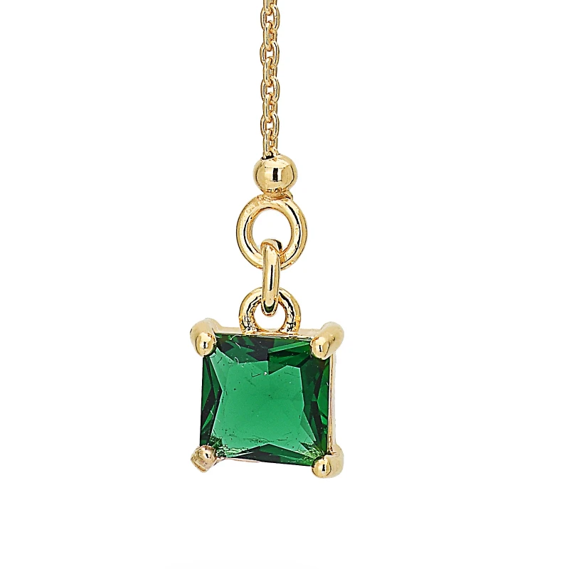 Orecchini in argento con Pendente Cristal Smeraldo