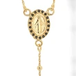 Collana Rosario In Argento con Zirconi Neri