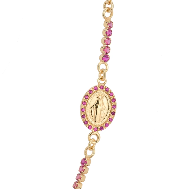 Collana In Argento con Zirconi Cristal Rosso Ruby