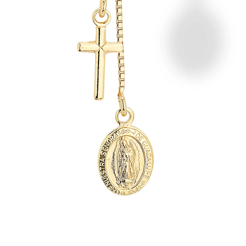 Collana In Argento con Croce e Immagine Sacra