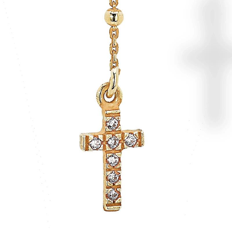 Collana Rosario in Argento con Zirconi
