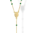 Collana Rosario in Argento smaltata Verde Brillante