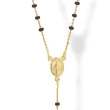 Collana Rosario in Argento smaltata Nero