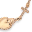 Bracciale in Argento con Elemento Cuore e Croce