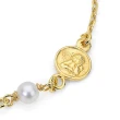 Bracciale in argento con Medaglietta Angelo e Perla Bianca
