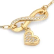 Bracciale in Argento con Elemento Infinito e Pendente Cuore