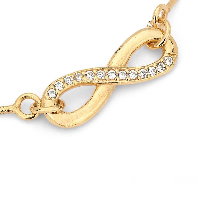 Bracciale in Argento Slide con Infinito e Zirconi