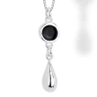 Collana in Argento con Pendente Smaltato Nero