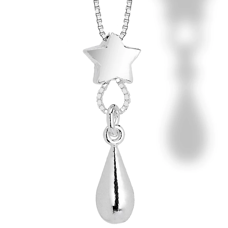 Collana in Argento con Stella Passante e Pendente