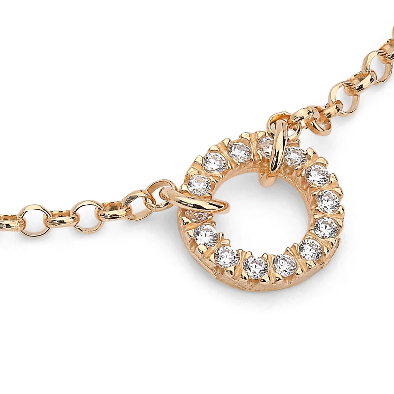 Bracciale in Argento con Zirconi e Portafortuna