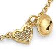 Bracciale in Argento Con Zircone Cuore e Campanellino