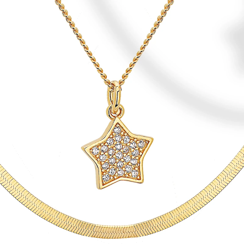 Collana in Argento a 2 file con Stella Zirconi