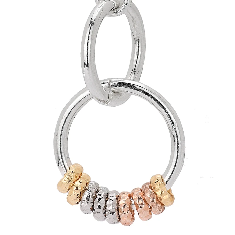 Orecchini in argento con Pendente ad Doppio Anello