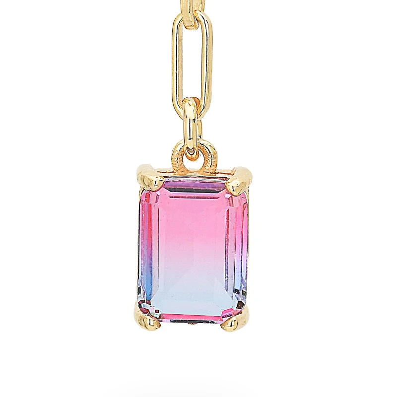 Orecchini in argento con Pendente Cristal Rosa Sfumato