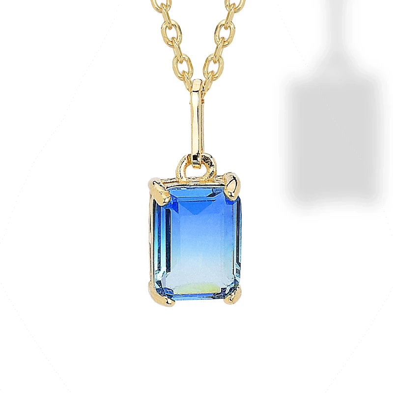 Collana in argento con Pendente Cristal Blu
