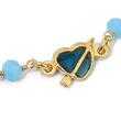 Bracciale in Argento Con Cristallo Turchese e Cuoricino Con Smalto Blu.