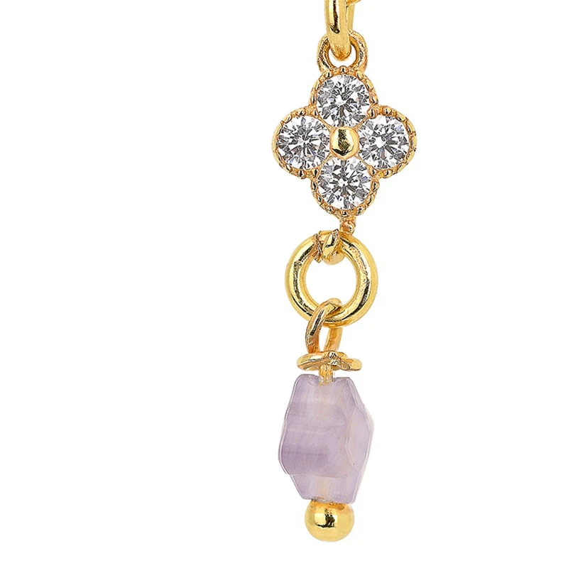 Orecchini in Argento Con Zirconi e Occhio di Gatto