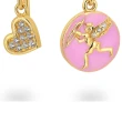 Orecchini in Argento Cupido Rosa e Cuoricino Con Zirconi.