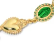 Bracciale in Argento con Immagine Sacra smaltata Verde e Cuore Sacro