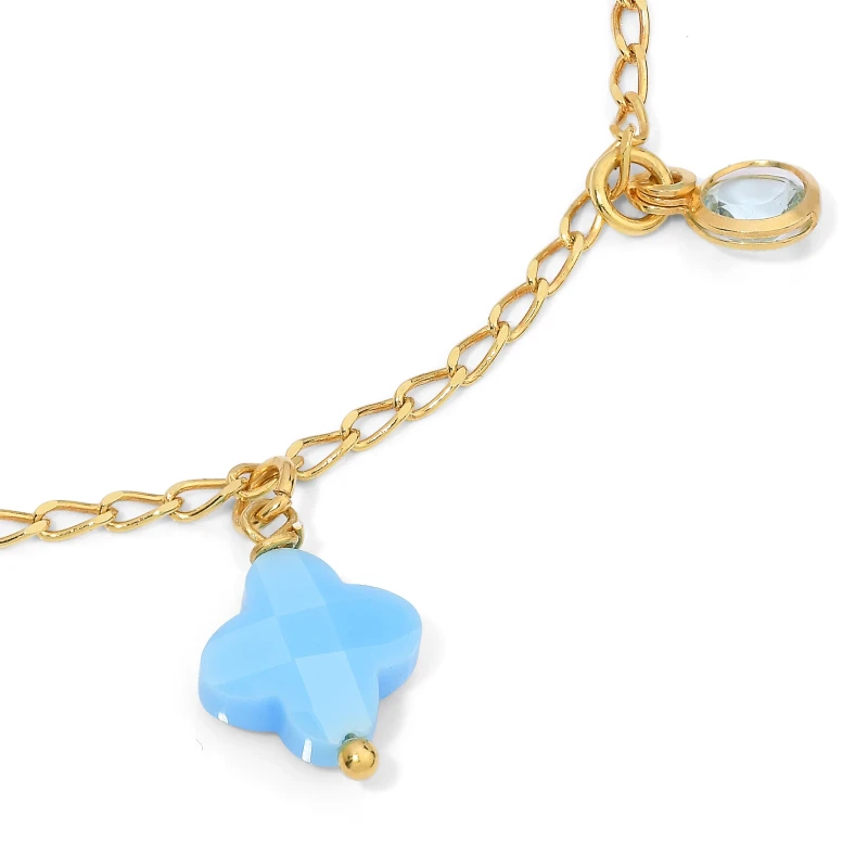 Bracciale in Argento con Charms Colore Azzurro.