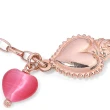 Bracciale in Argento Rose' con Immagine Sacra,Cuore e Cuore Occhio di Gatto
