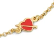 Bracciale in Argento con Cuore Smaltato Rosso.
