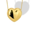 Collana in Argento con Cuore Bombato due Lati 18 mm.