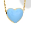Collana in Argento con Cuore Smaltato azzurro mm 12.