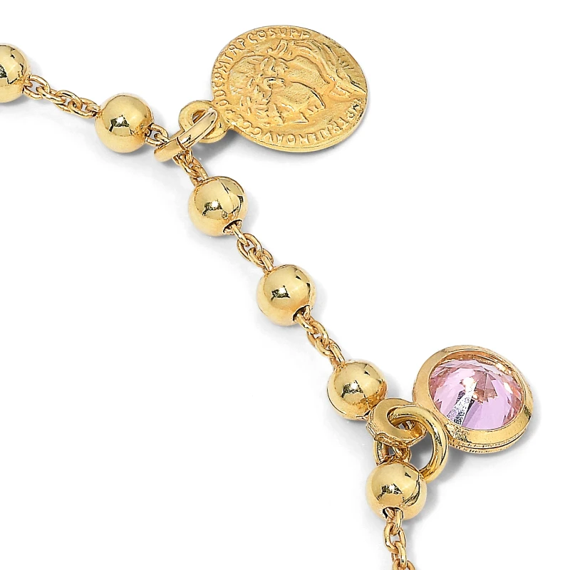 Bracciale in Argento con Charms Colore Rosa.