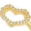 Anello Cuore con Zirconi colore Oro 18kt