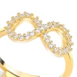 Anello Infinito con Zirconi Colore Oro 18kt
