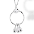 Collana in Argento con Pendente Cerchio e gocce.