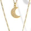 Collana in Argento doppia con Luna,Stellina e Zirconi.