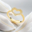 Anello Cuore con Zirconi colore Oro 18kt