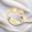 Anello Infinito con Zirconi Colore Oro 18kt