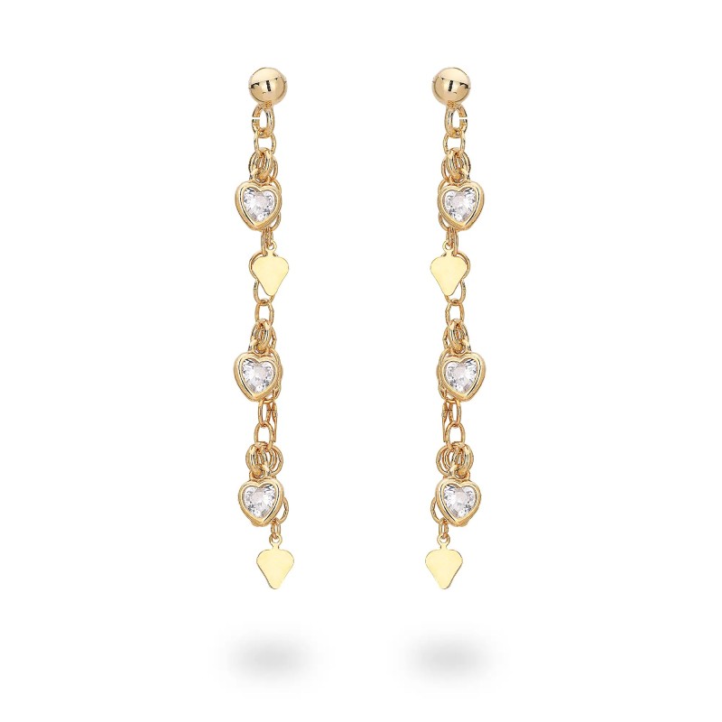 Orecchini in argento con Zirconi e elementi a Cuore